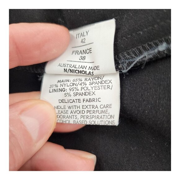 NICHOLAS Ponti Shoulder Band V Dress In Black Backless Sheath - Picture 8 of 8